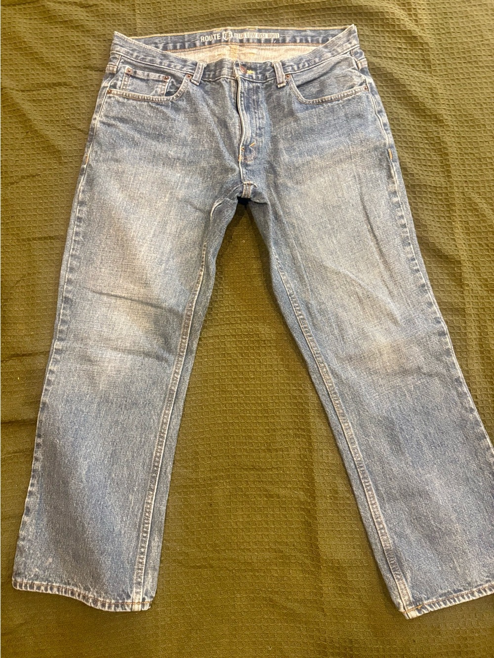 Vintage Y2K Route 66 Men’s Bootcut Jeans 34x29 Low Rise Skater Denim